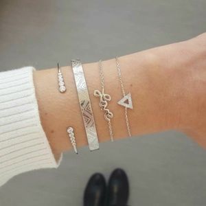 'Love' 4 Piece Bangle Bracelet Set